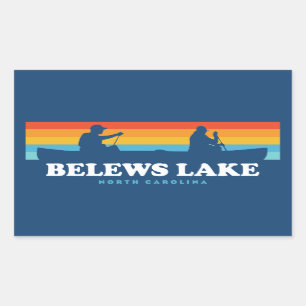 Pegatina Rectangular Belews Lake North Carolina Canoe
