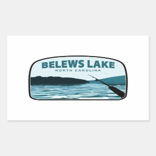 Pegatina Rectangular Belews Lake North Carolina Ping Rod