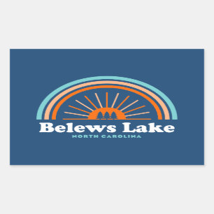Pegatina Rectangular Belews Lake North Carolina Rainbow