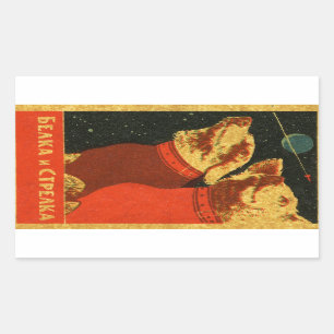 Pegatina Rectangular Belka y Strelka