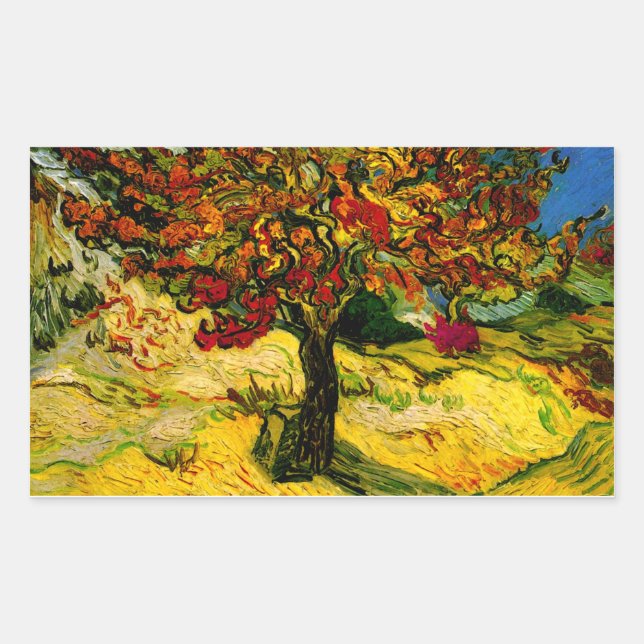 Pegatina Rectangular Bella Artes Mulberry Tree Van Gogh (Anverso)