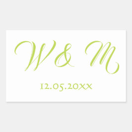 Pegatina Rectangular Bella lima y blanco