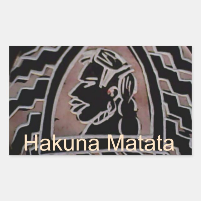 Pegatina Rectangular Belleza africana: el retrato tribal de Bongo Maasa (Anverso)