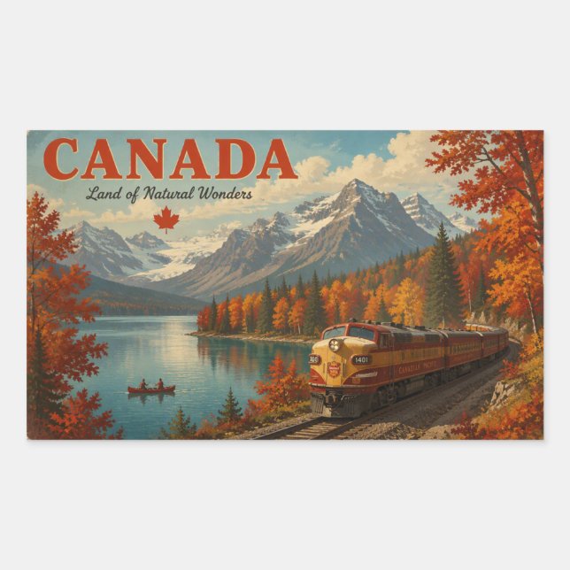 Pegatina Rectangular Belleza escénica de Canadá  (Anverso)