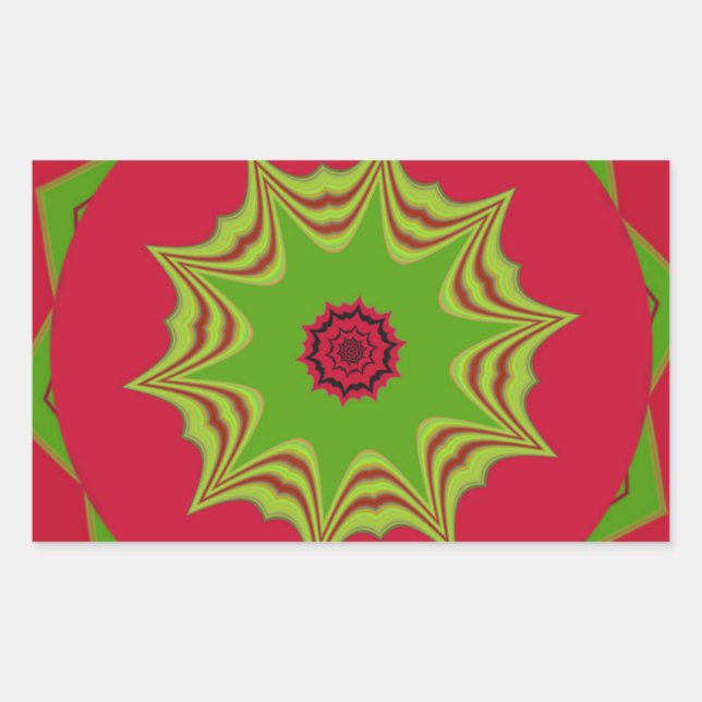 Pegatina Rectangular Bello arte rojo étnico africano asombroso (Anverso)