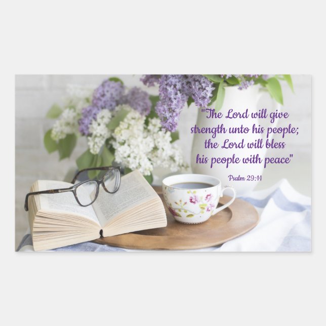 Pegatina Rectangular Bendecidos con la paz (Anverso)