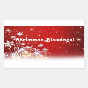 Pegatina Rectangular Bendiciones de navidades