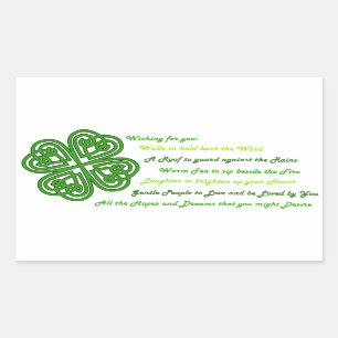 Pegatina Rectangular Bendiciones irlandesas