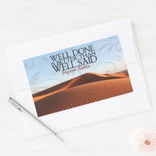 Pegatina Rectangular Benjamin Franklin cita Inspiradora "Bien hecho"