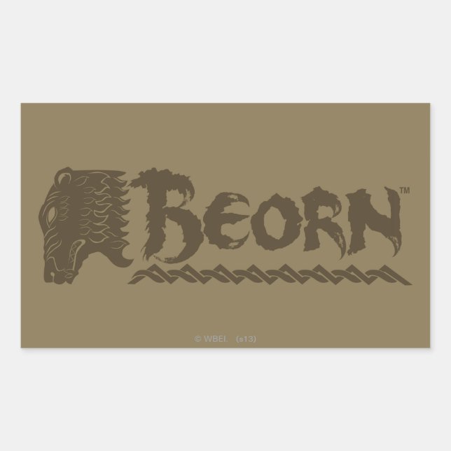 Pegatina Rectangular BEORN™ Bear Head Name (Anverso)