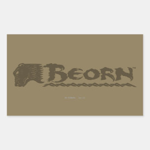 Pegatina Rectangular BEORN™ Bear Head Name