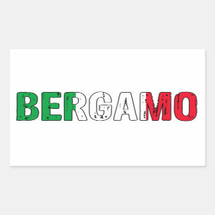 Pegatina Rectangular Bérgamo Italia
