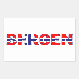 Pegatina Rectangular Bergen Noruega