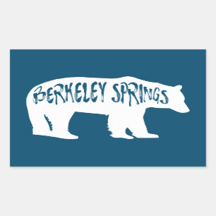 Pegatina Rectangular Berkeley Springs West Virginia Bear