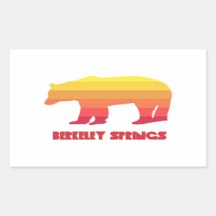 Pegatina Rectangular Berkeley Springs West Virginia Rainbow Bear