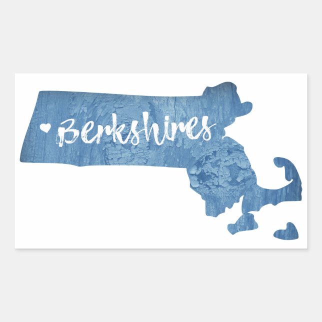 Pegatina Rectangular Berkshires Massachusetts Grain (Anverso)
