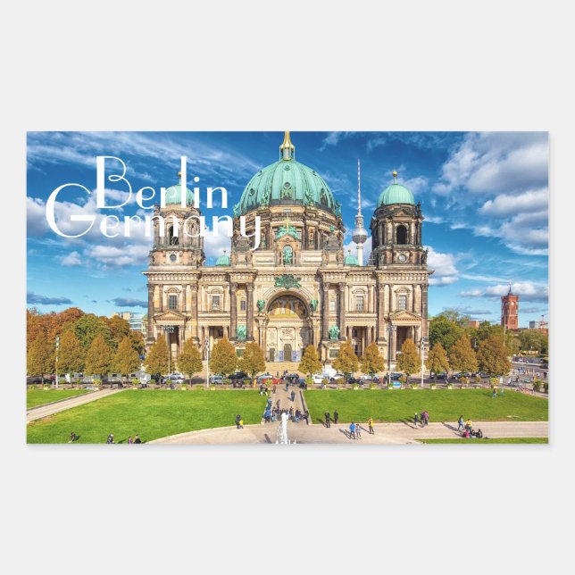 Pegatina Rectangular Berlín Alemania (Anverso)