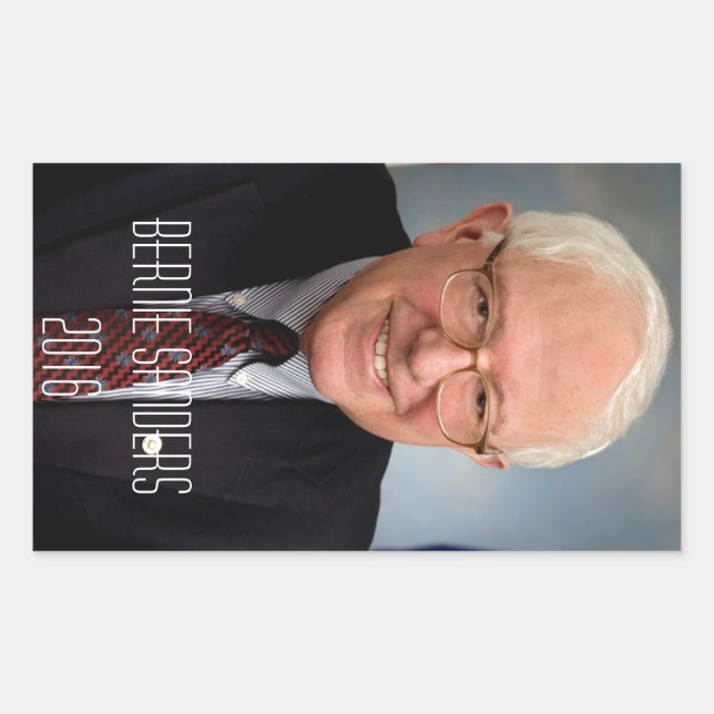 Pegatina Rectangular Bernie Sanders 2016 (Anverso)