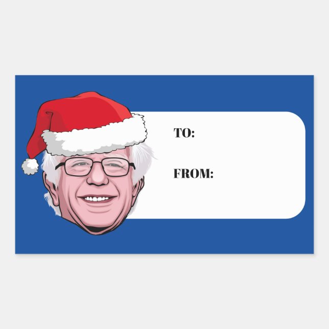 Pegatina Rectangular BERNIE SANDERS Hannukah (Anverso)