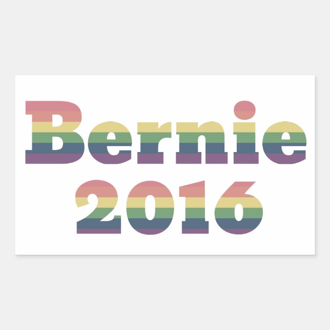 Pegatina Rectangular Bernie Sanders para presidente 2016 (Anverso)
