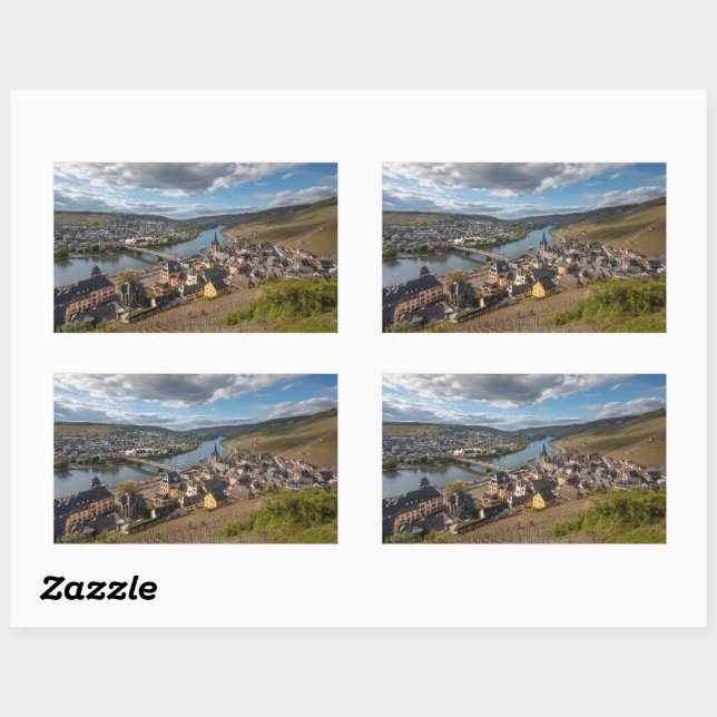 Pegatina Rectangular Bernkastel-Kues Alemania (Hoja)