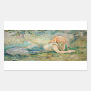 Pegatina Rectangular Berthe Morisot - Pastores descansando