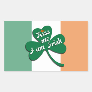 Pegatina Rectangular Bésame soy irlandés