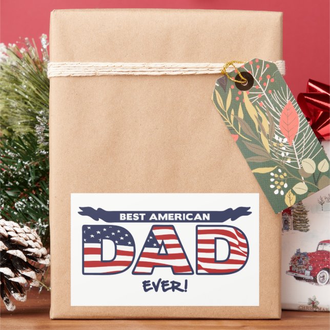 Pegatina Rectangular Best American Dad Ever (Vacaciones)