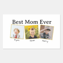 Pegatina Rectangular Best Mom Ever