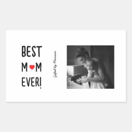 Pegatina Rectangular Best Mom Ever Customizable Name