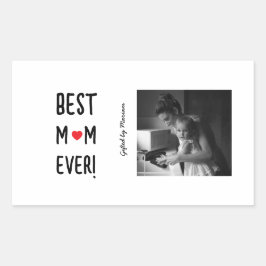 Pegatina Rectangular Best Mom Ever Customizable Name