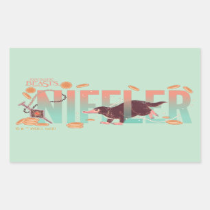 Pegatina Rectangular Bestias fantásticas Niffler