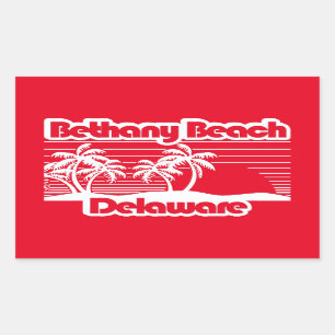 Pegatina Rectangular Bethany Beach Delaware