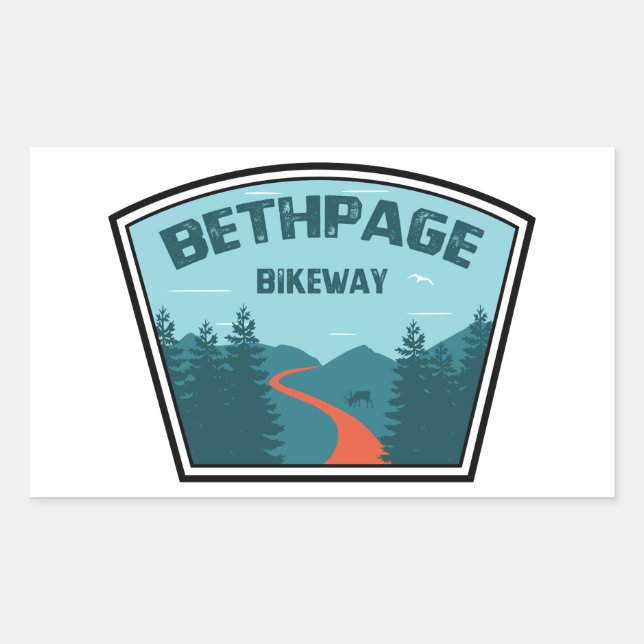 Pegatina Rectangular Bethpage Bikeway (Anverso)