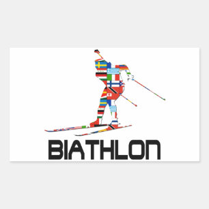 Pegatina Rectangular Biathlon