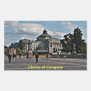 Pegatina Rectangular Biblioteca del Congreso en modelo de mosaico