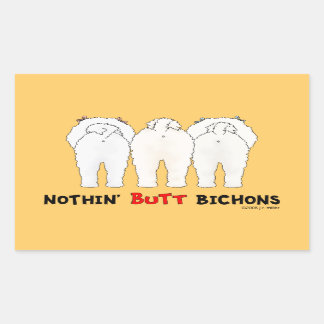 Pegatina Rectangular Bichons de nada' Butt