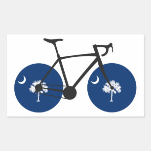Pegatina Rectangular Bicicleta Bandera de Carolina del Sur