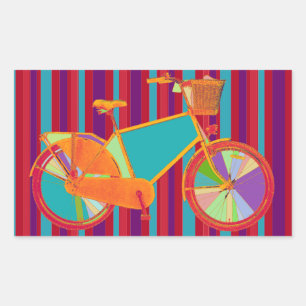 Pegatina Rectangular bicicleta - ciclismo + bicicleta