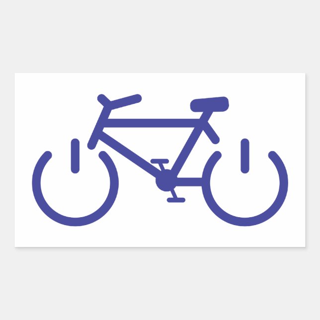 Pegatina Rectangular Bicicleta de energía azul (Anverso)