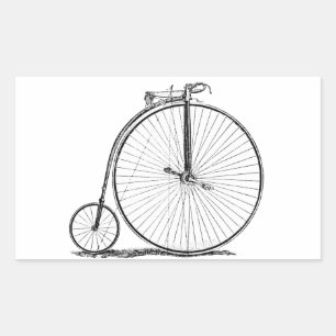 Pegatina Rectangular Bicicleta de rueda alta Penny Farthing