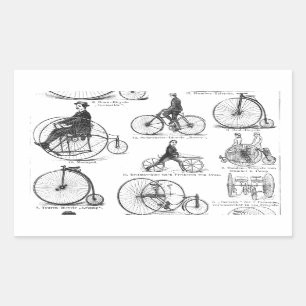 Pegatina Rectangular Bicicleta de rueda alta Penny Farthing