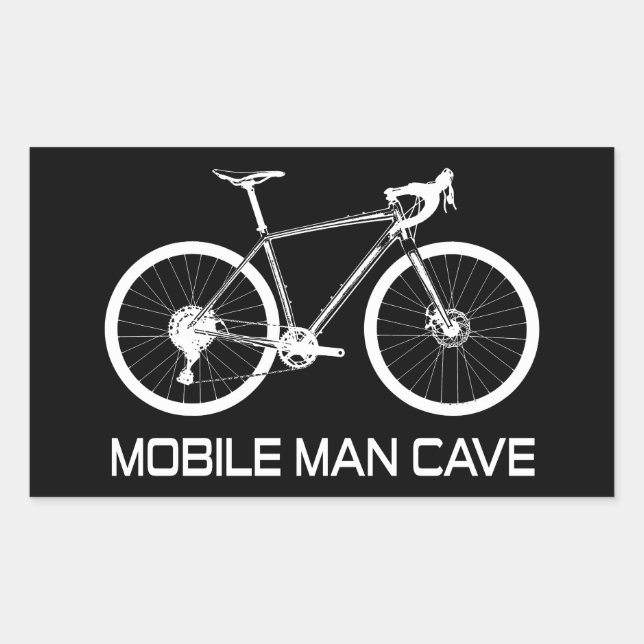 Pegatina Rectangular Bicicleta en caverna para hombre móvil (Anverso)