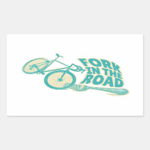 Pegatina Rectangular Bicicleta Fork in the road Funny