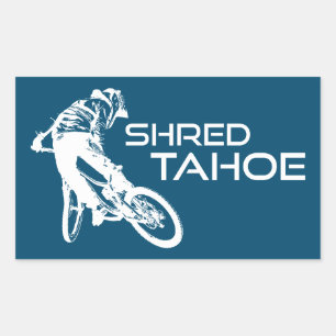 Pegatina Rectangular Bicicleta Shred Lake Tahoe
