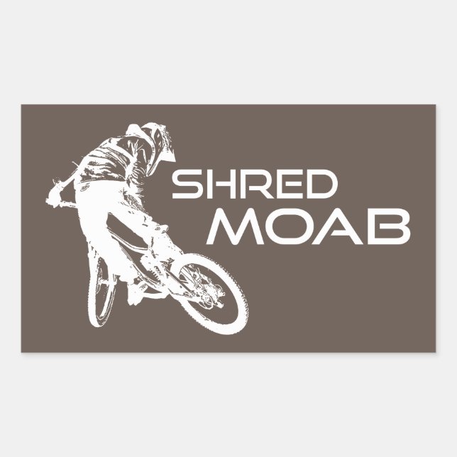 Pegatina Rectangular Bicicleta Shred Moab Mountain (Anverso)