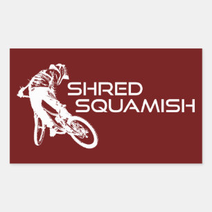 Pegatina Rectangular Bicicleta Shred Squamish Mountain