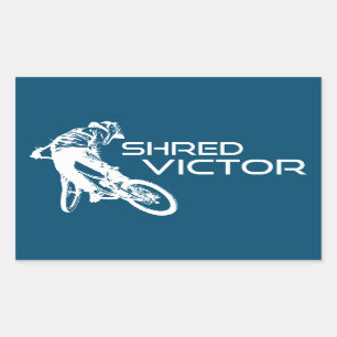 Pegatina Rectangular Bicicleta Shred Victor Idaho