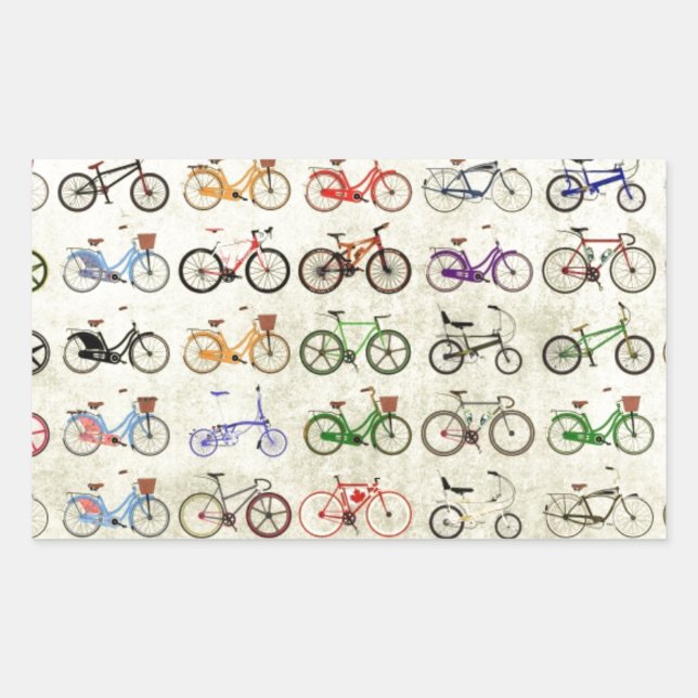 Pegatina Rectangular Bicicletas (Anverso)