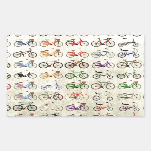 Pegatina Rectangular Bicicletas